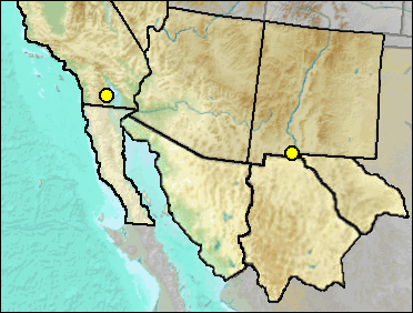 Regional Pleistocene distribution of Blancocamelus meadei
