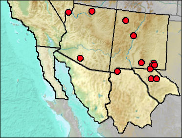Regional Pleistocene distribution of Erethizon dorsata.