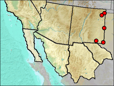 Regional Pleistocene distribution of Geomys bursarius.