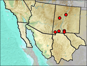 Pleistocene regional distribution of Microtus montanus.