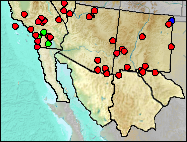 Pleistocene regional distribution of Microtus sp.