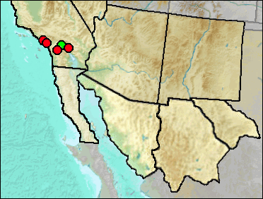 Regional Pleistocene distribution of Neotoma fuscipes.