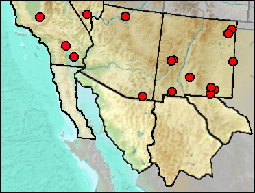 Regional Pleistocene distribution of Ondatra zibethicus.