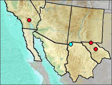 Pleistocene distribution of Peromyscus eremicus.