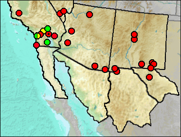 Regional Pleistocene distribution of Reithrodontomys sp.