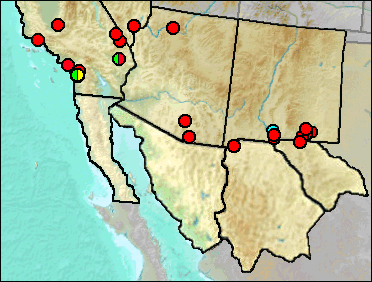 Pleistocene distribution of Tamias sp.