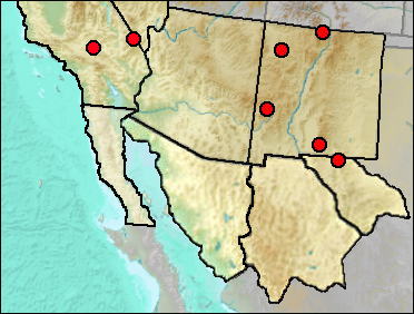 Pleistocene distribution of Tamias minimus