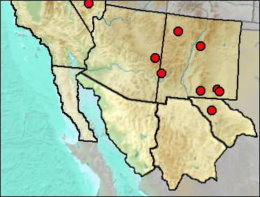 Regional Pleistocene distribution of Thomomys talpoides.