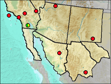 Regional Pleistocene distribution of Podiceps nigricollis