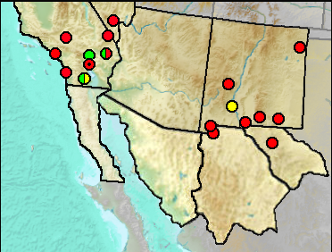 Pleistocene distribution of Anaxyrus sp.