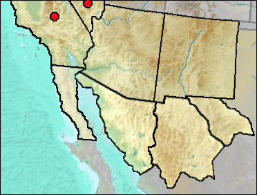 Pleistocene regional distribution of Dipodomys panamintinus.