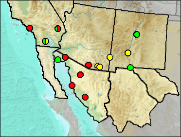 Distribution of fossil Hesperotestudo sp.