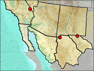 Pleistocene distribution of Myotis ciliolabrum