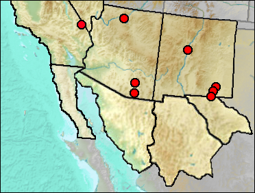Pleistocene distribution of Myotis thysanodes