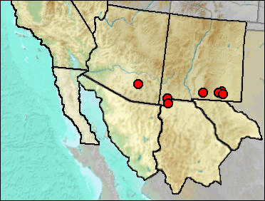 Pleistocene distribution of Phrynosoma modestum