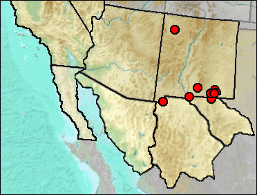 Regional Pleistocene distribution of Sorex merriami.