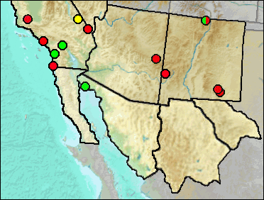 Regional Pleistocene distribution of Sorex sp.