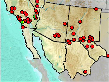 Regional Pleistocene distribution of Thomomys bottae.