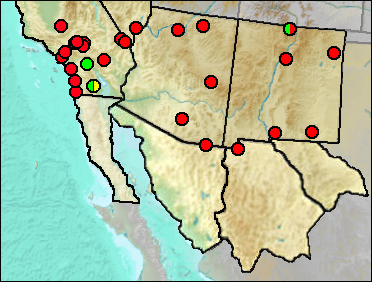 Pleistocene distribution of Thomomys sp.