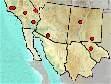 Pleistocene regional distribution of Vulpes macrotis