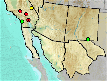 Regional Pleistocene distribution of Vulpes sp.
