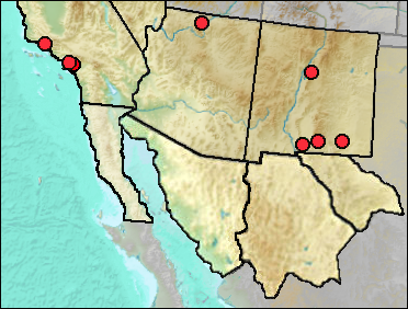 Distribution of regional fossil Accipiter striatus