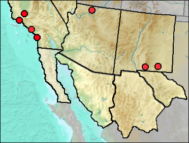 Pleistocene regional distribution of Aphelocoma californica