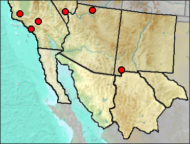 Regional Pleistocene distribution of Aythya americana