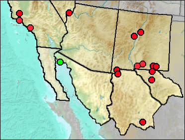 Distribution of fossil Coragyps occidentalis.
