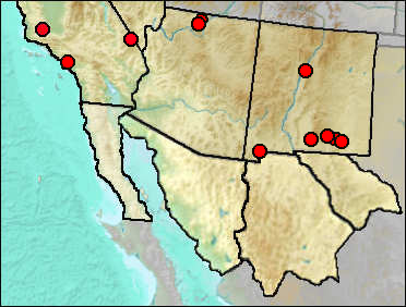 Pleistocene distribution of regional Falco mexicanus