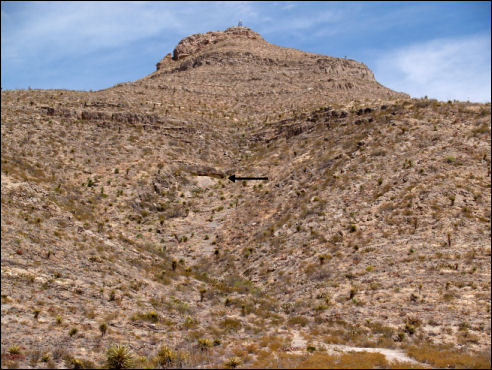 Bishop's Cap showing view of Shelter Cave from the base