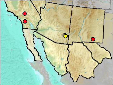Regional Pleistocene distribution of Arctodus sp.