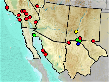 Regional Pleistocene distribution of Gopherus sp.