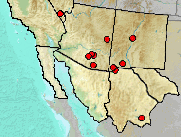Pleistocene distribution of Neotoma albigula