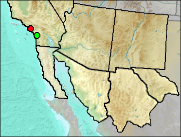 Regional Pleistocene distribution of Scapanus sp.