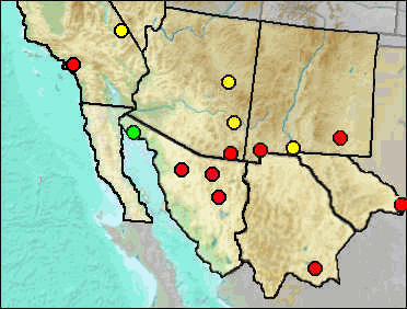 Pleistocene distribution of Sigmodon sp.