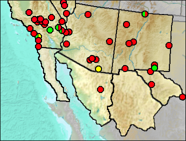 Regional Pleistocene distribution of Sylvilagus sp.