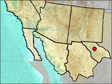 Distribution of fossil Thamnophis marcianus.