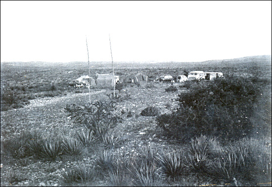 View of 1970 field camp at Dry Cave