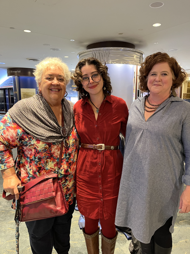 From L-R: UTEP’s Yolanda Leyva, Ph.D., associate professor in the Department of History, Camila Abbud, and Kerry Doyle, Director of the Stanlee and Gerald Rubin Center for the Visual Arts.