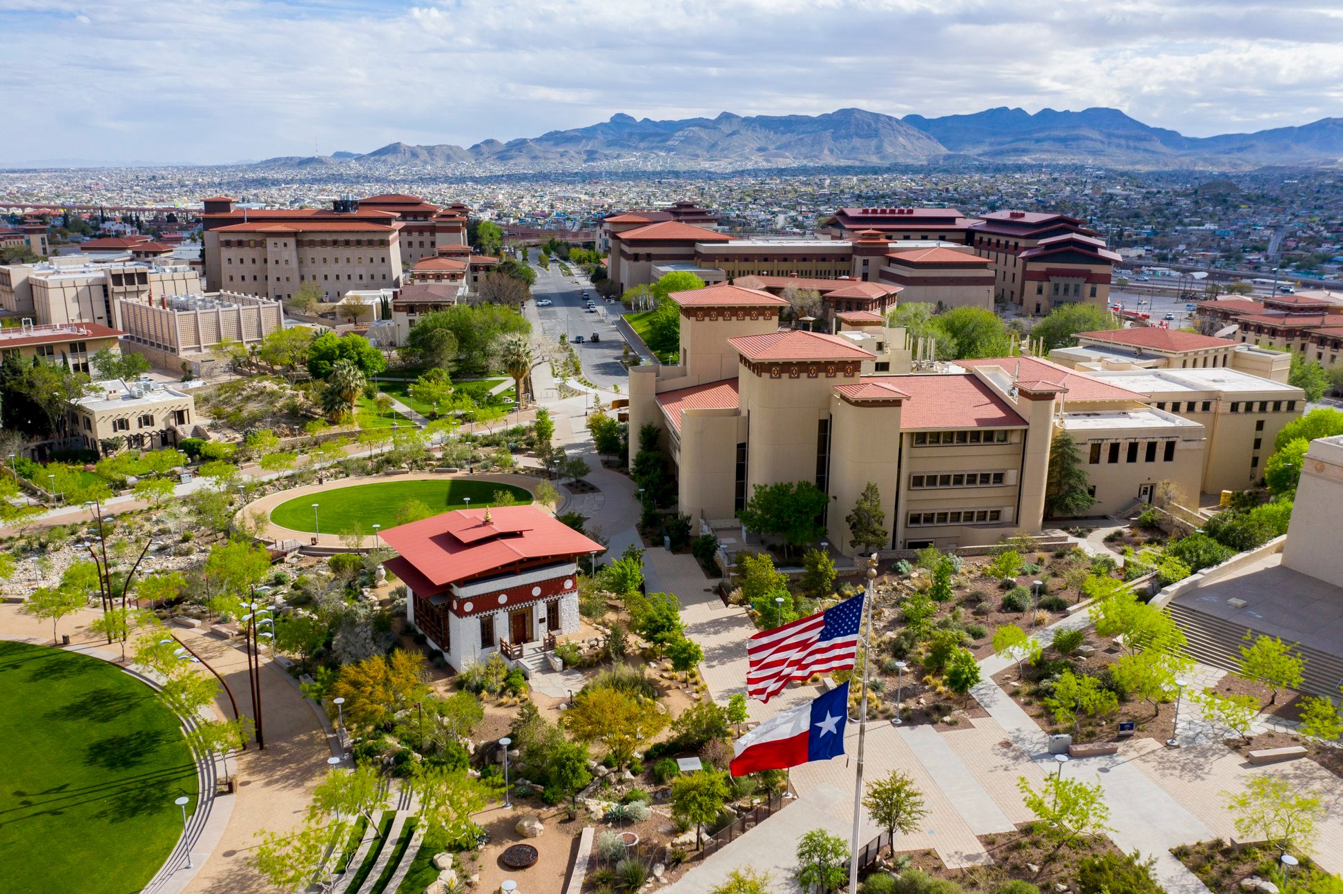 Aerial view of UTEP campus