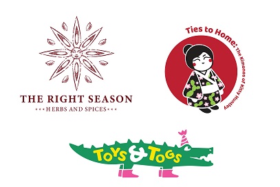 Logo Design/ The Right Season, Ties to Home, The kimonos of Kitty Huntley, Toys and Tog.jpg