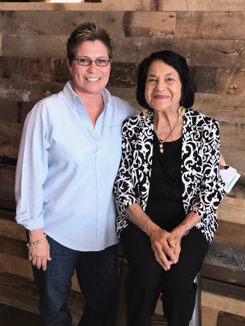 Dr. Irma Montelongo and Dolores Huerta. Meeting a with a shero! Huerta is an exceptional human being to which the Chicana/o community and society as a whole is indebted to beyond words.