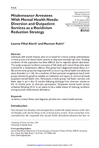 Misdemeanor Arrestees With Mental Health Needs: Diversion and Outpatient Services as a Recidivism Reduction Strategy
