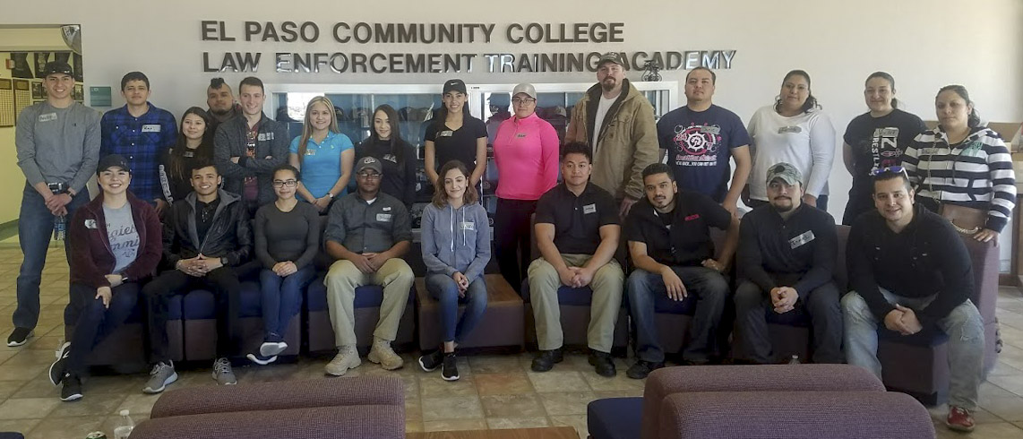 CJ Student Members from UTEP and EPCC Meet at the Training Academy for a Gun Safety Class EPCC students are welcomed and encouraged to continue their Association memberships once they transfer over to UTEP.