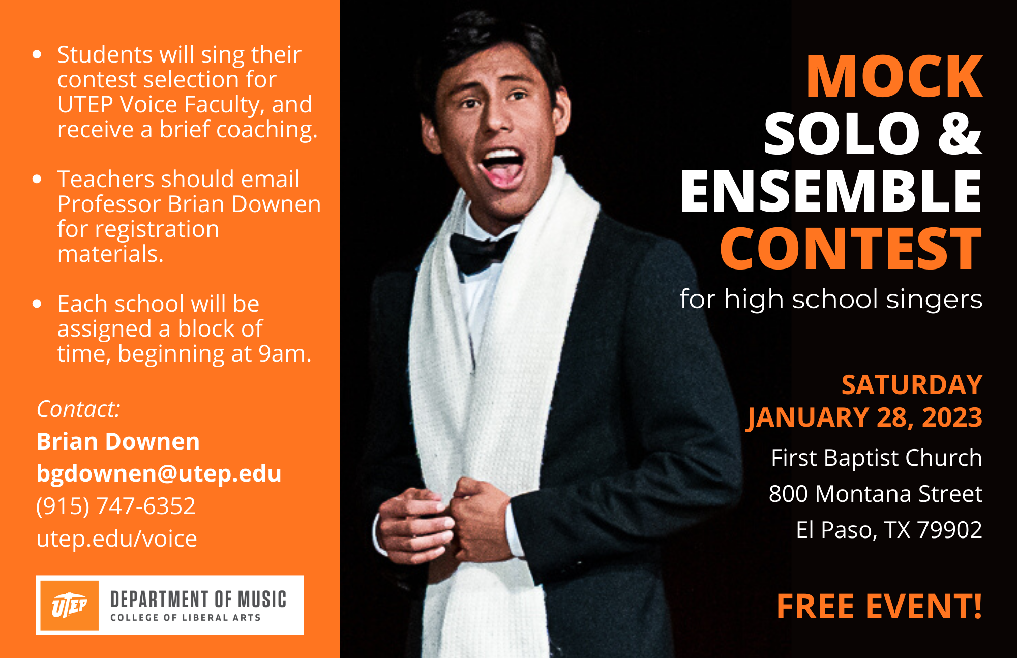 Free preparation event for high school vocal UIL solo and ensemble contest