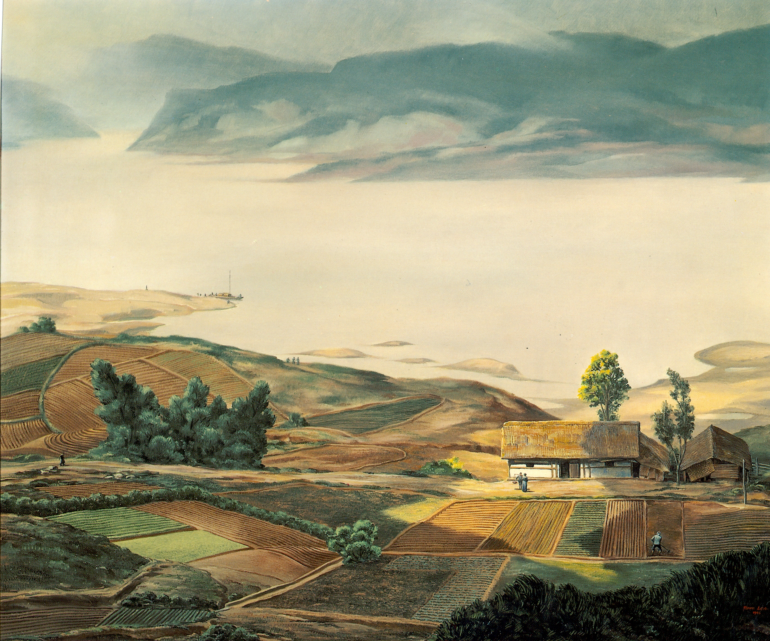 Tom Lea, Dream of a Fair River, Yangtze, oil on canvas, 1964, 27in x 32in, Collection of Dr. and Mrs. Robert B. Homan Jr. El Paso, TX.