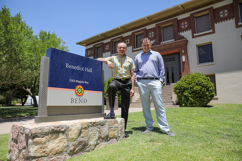 The addition of the Public Administration program to the Department of Political Science in 2019 led to the recent renaming of the department, which will benefit the department's students and faculty, said Gaspare Genna, Ph.D., professor and chair of the Department of Political Science and Public Administration, left, and Eric Boyer, Ph.D., director of the Public Administration program. Photo by J.R. Hernandez / UTEP Marketing and Communications 