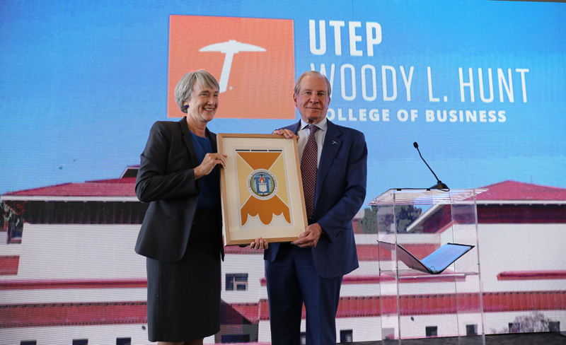The University of Texas at El Paso announced today the naming of its college of business administration as the Woody L. Hunt College of Business. 