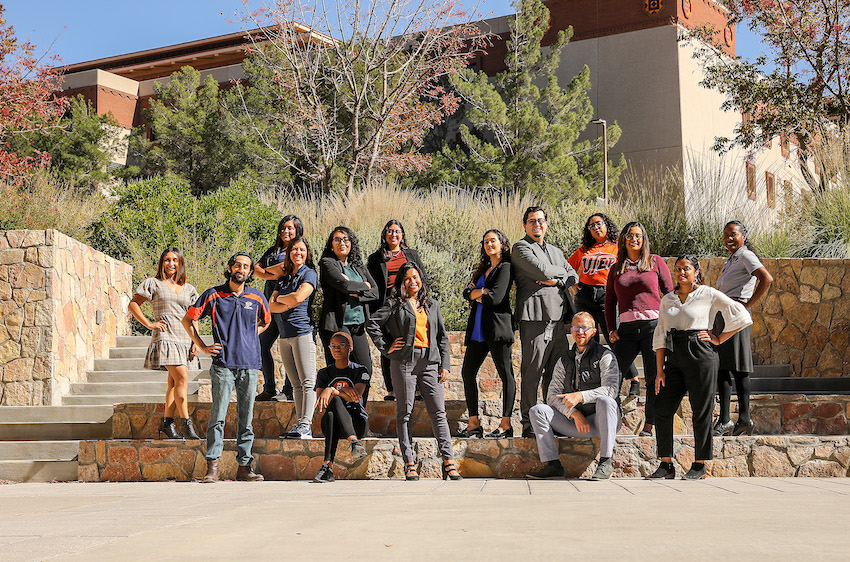In 2021, Thenral Mangadu, center front, secured more than $3 million in federal grants to develop multidisciplinary, community-based public health initiatives under UTEP’s Minority AIDS Research Center. Photo: J.R. Hernandez / UTEP Marketing and Communications 